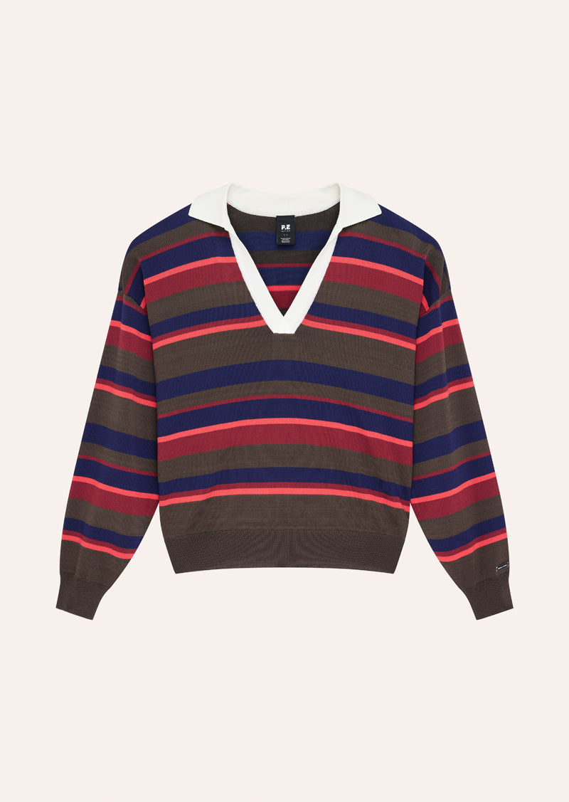P.E Nation Retreat Stripe Collar Knit