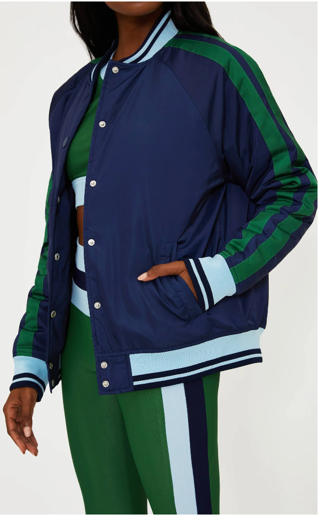 Beach Riot Flight Jacket Ivy Colorblock
