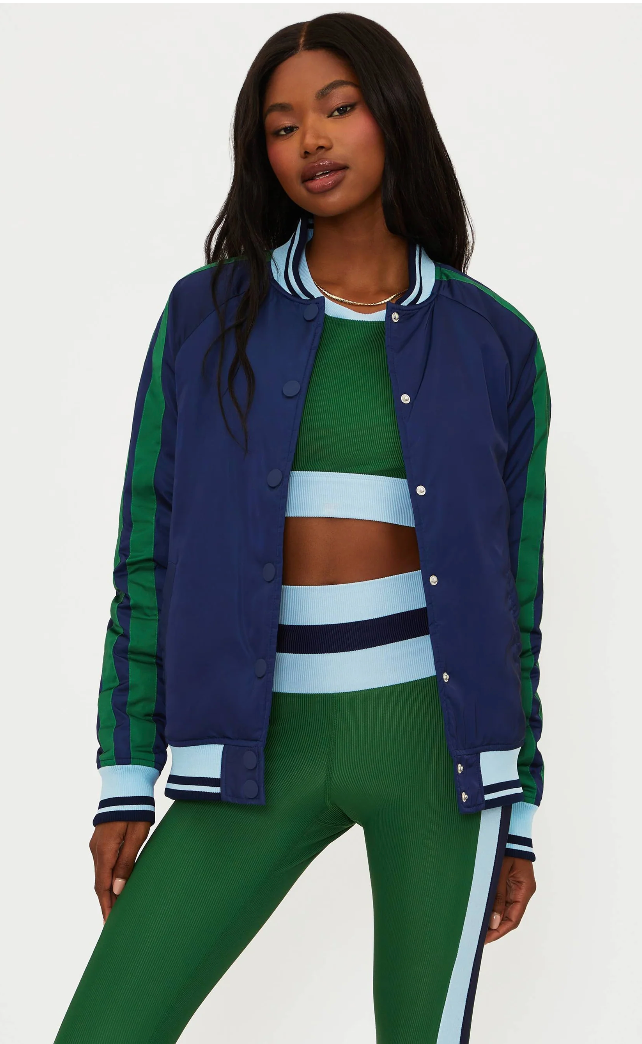 Beach Riot Flight Jacket Ivy Colorblock