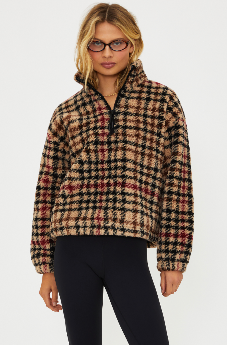 Beach Riot Leona Sherpa Midnight Houndstooth