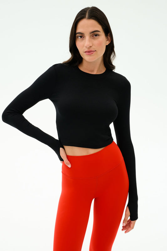 Splits59 Louise Rib Long Sleeve Crop
