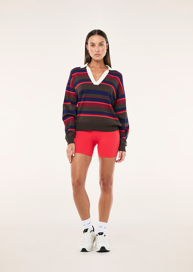 P.E Nation Retreat Stripe Collar Knit