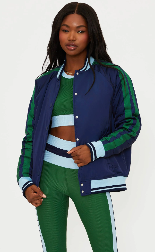 Beach Riot Flight Jacket Ivy Colorblock