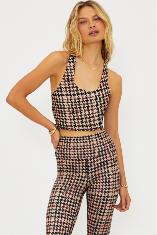 Beach Riot Yara Top Midnight Houndstooth