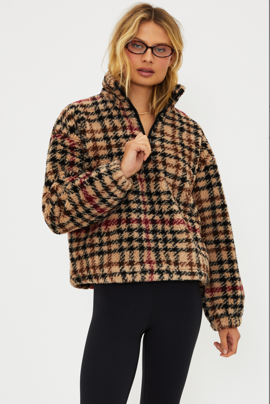 Beach Riot Leona Sherpa Midnight Houndstooth