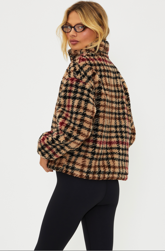 Beach Riot Leona Sherpa Midnight Houndstooth