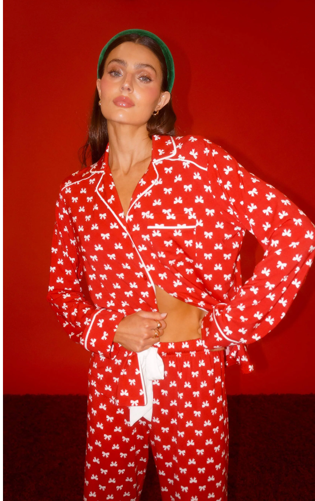 Beach Riot Livy Top & Connie Pant Set Peppermint Bows