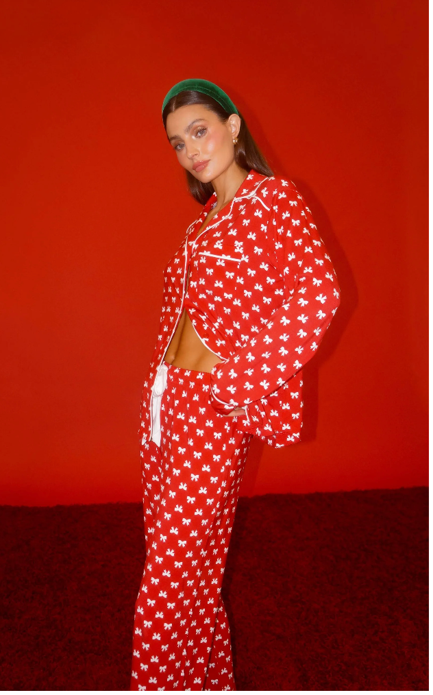 Beach Riot Livy Top & Connie Pant Set Peppermint Bows