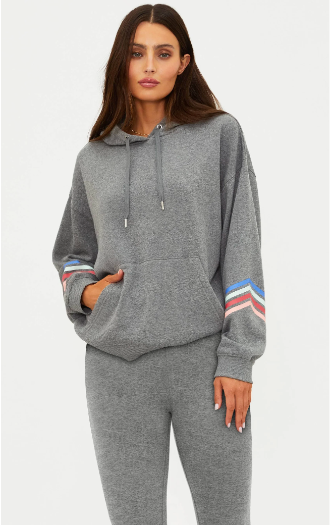 Beach Riot Dess Hoodie Horizon Heather Gray Soft Serve