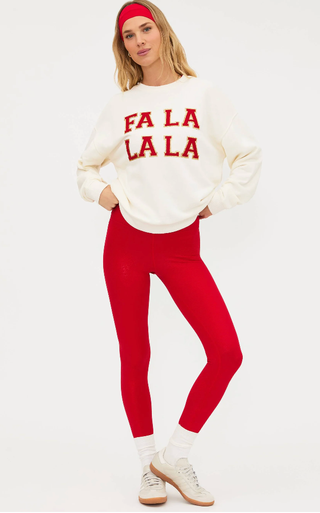 Beach Riot Piper Legging Red Shine Waffle